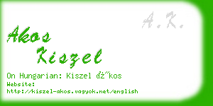 akos kiszel business card